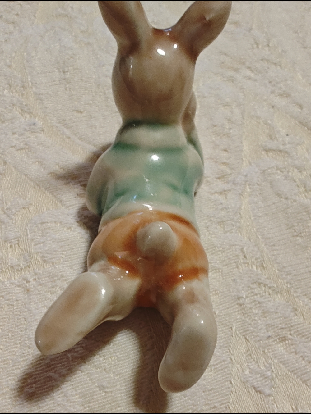 Source Unknown Brown and Green Ceramic Bunny Figurine - Picture 4 of 6